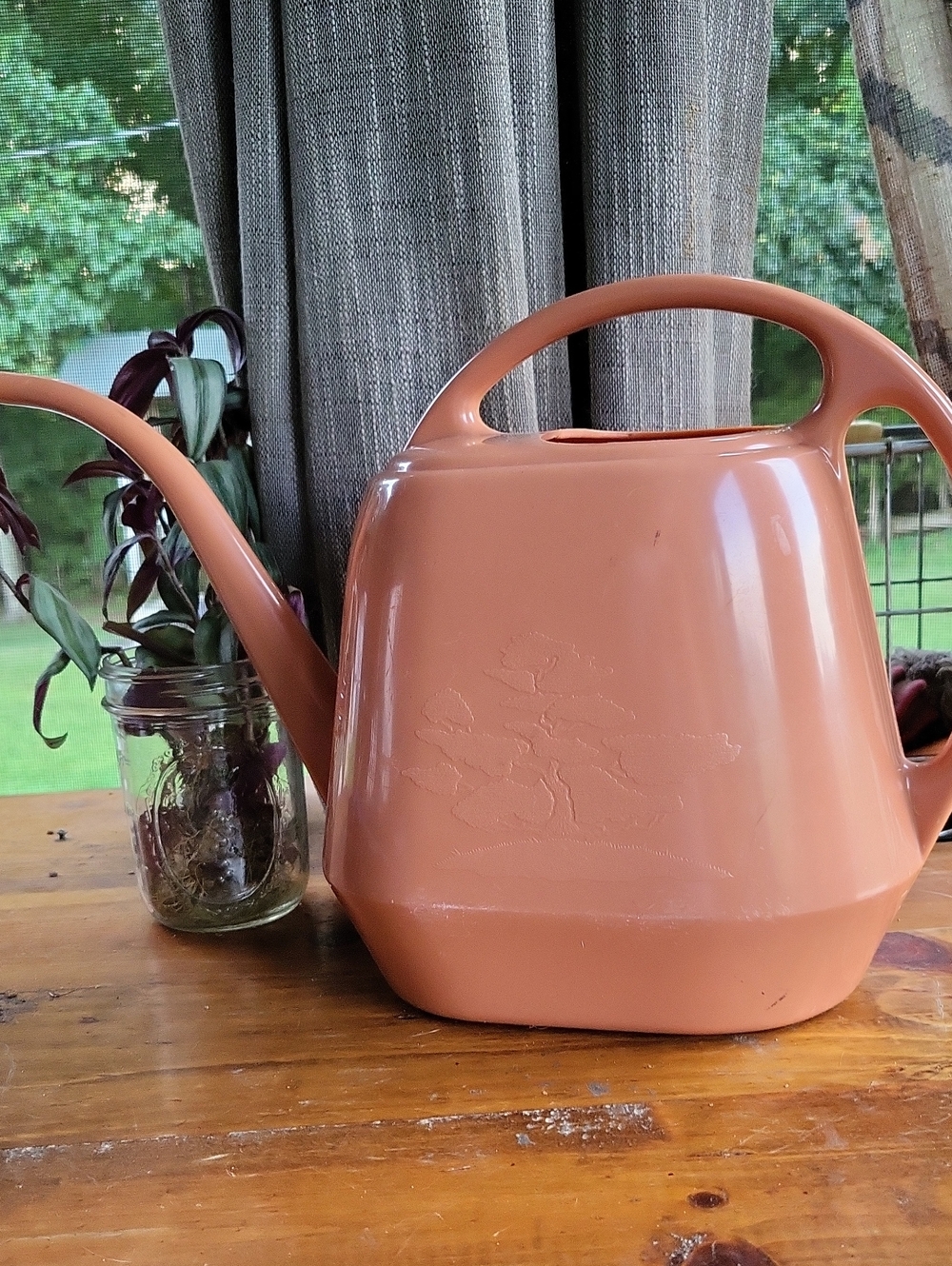 Terracotta Orange Vintage Watering Can - Home Art